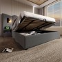okwish Polsterbett 180x200cm mit Stauraum Doppelbett Grau ohne Matratze_6