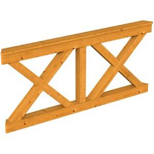 Skan Holz Brüstung Andreaskreuz, 180x84 cm, Fichte Eiche hell für Lauben & Pavillons.
