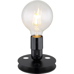 Globo Johanna Tischlampe, 1-flammig, schwarz matt, ohne Schirm. Moderne Design-Tischleuchte.
