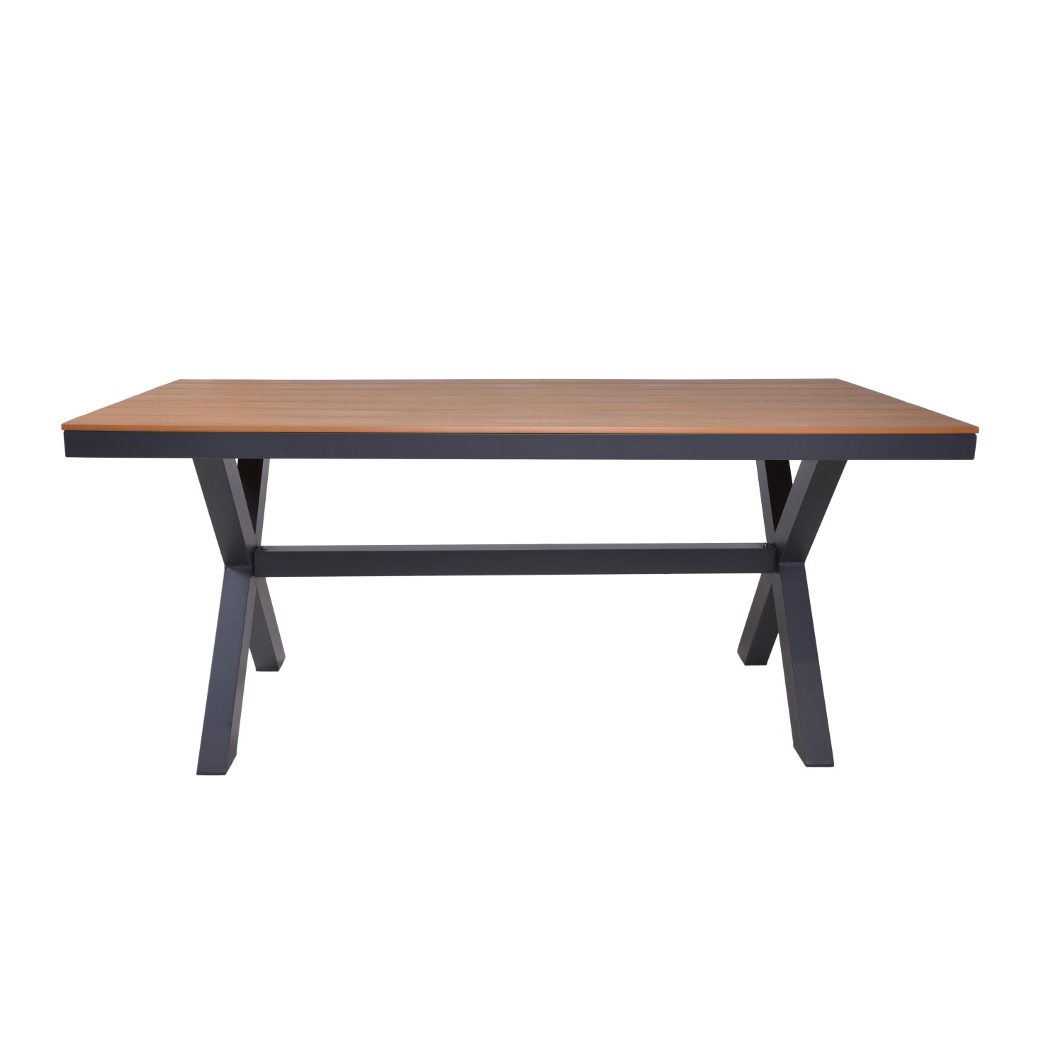 Rechteckiger Garden Pleasure Gartentisch Silea in Braun-Schwarz, 93,5x173 cm.