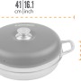 Petromax Camping Backofen aus Edelstahl mit Deckel und Griffen, Grillutensil für Outdoor-Küche.