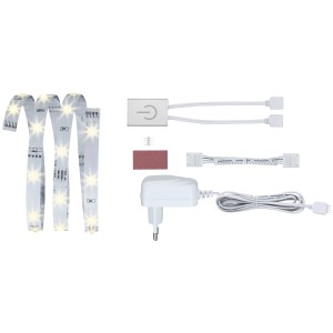 Paulmann YourLED ECO Stripe Set mit Touch Switch, 1m LED-Streifen, warmweiß, Netzteil.