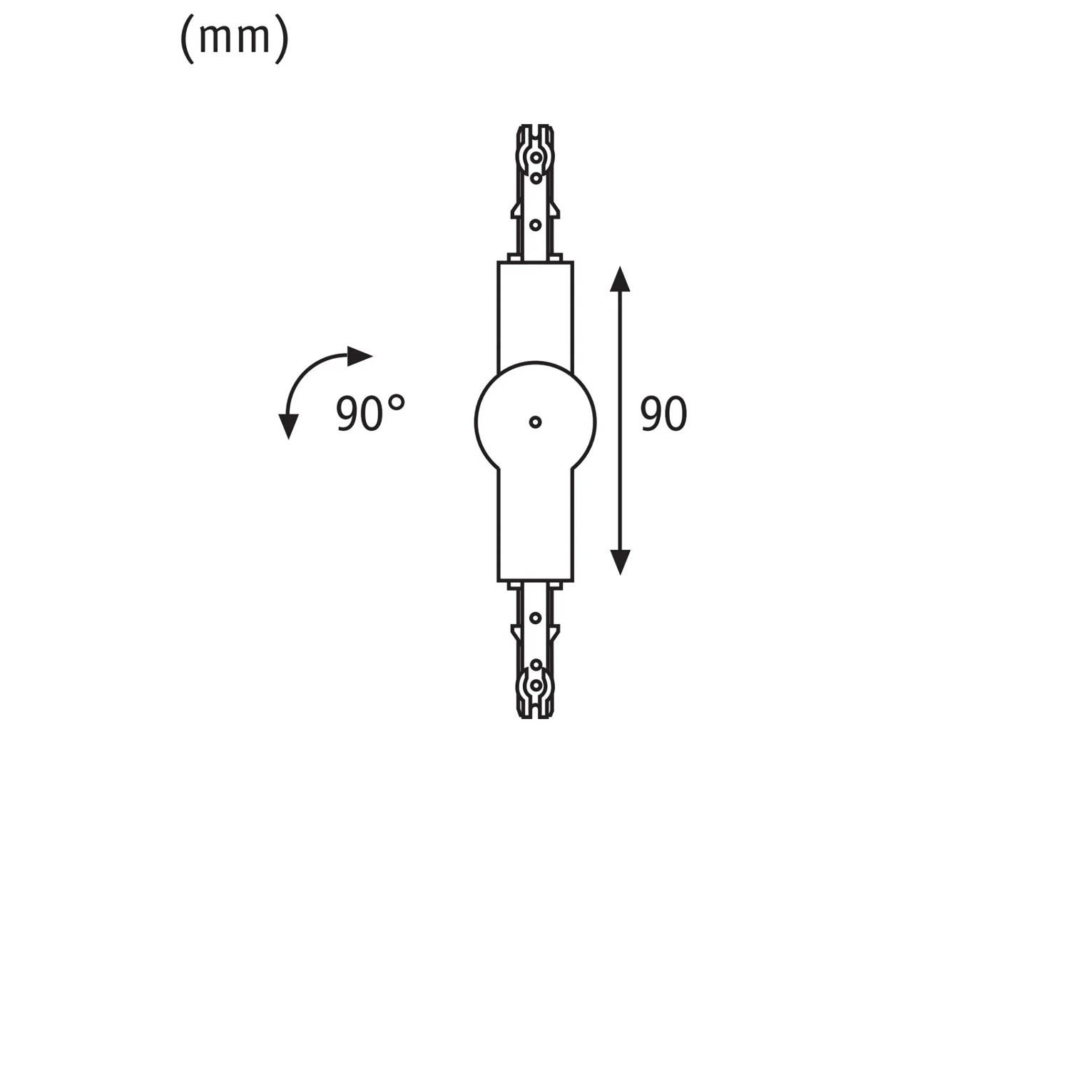 Abbildung des Paulmann URail Gelenk-Verbinders in Signalweiß, zur flexiblen Verbindung von LED-Schienen.