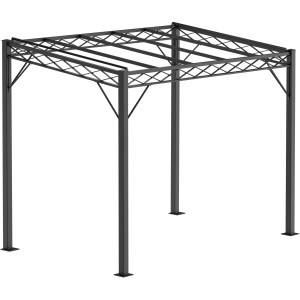 Eleo Pergola Metall Ischia 252,2 cm x 308 cm x 204 cm Pulverbeschichtet Schwarz