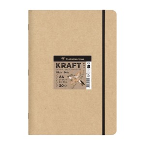 Clairefontaine Heft Kraftpapier A4 20 Blatt 115 g Braun