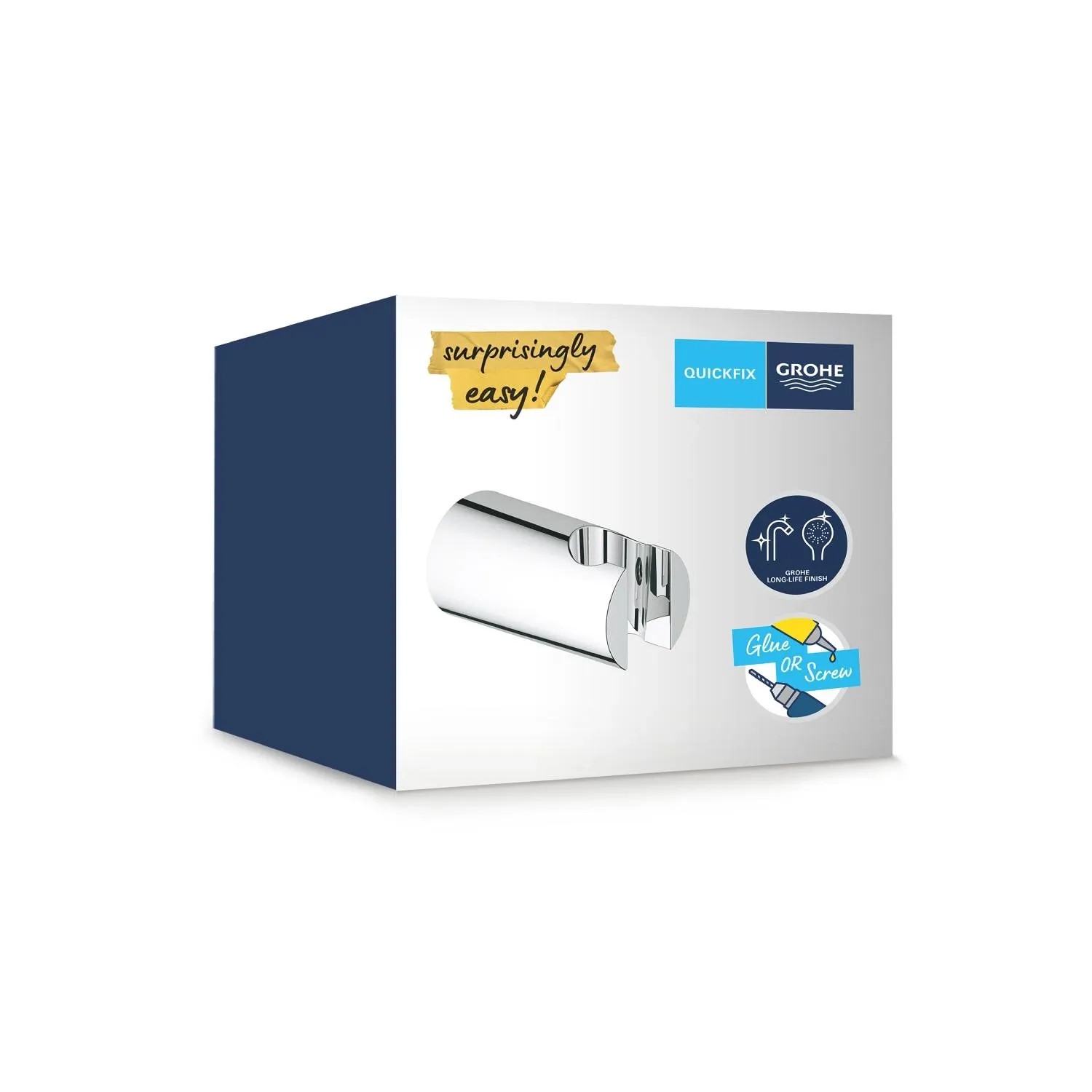 Grohe QuickFix Brausehalter flach Vitalio Universal Chrom, Halterung für Handbrausen.