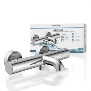 Schütte Thermostat Wannenarmatur Los Angeles, Chrom-Finish, für Bad & Dusche.