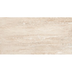 Beige Keramik Bodenfliese Travertino, 30x60 cm, für Innenräume mit natürlicher Steinoptik.