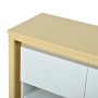 okwish Sideboard mit LED Türen Fächern Wohnzimmer Büro 140x40x84 cm Weiß_6