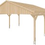 Skan Holz Carport Fichtelberg aus Fichte mit Dachlattung in Natur.