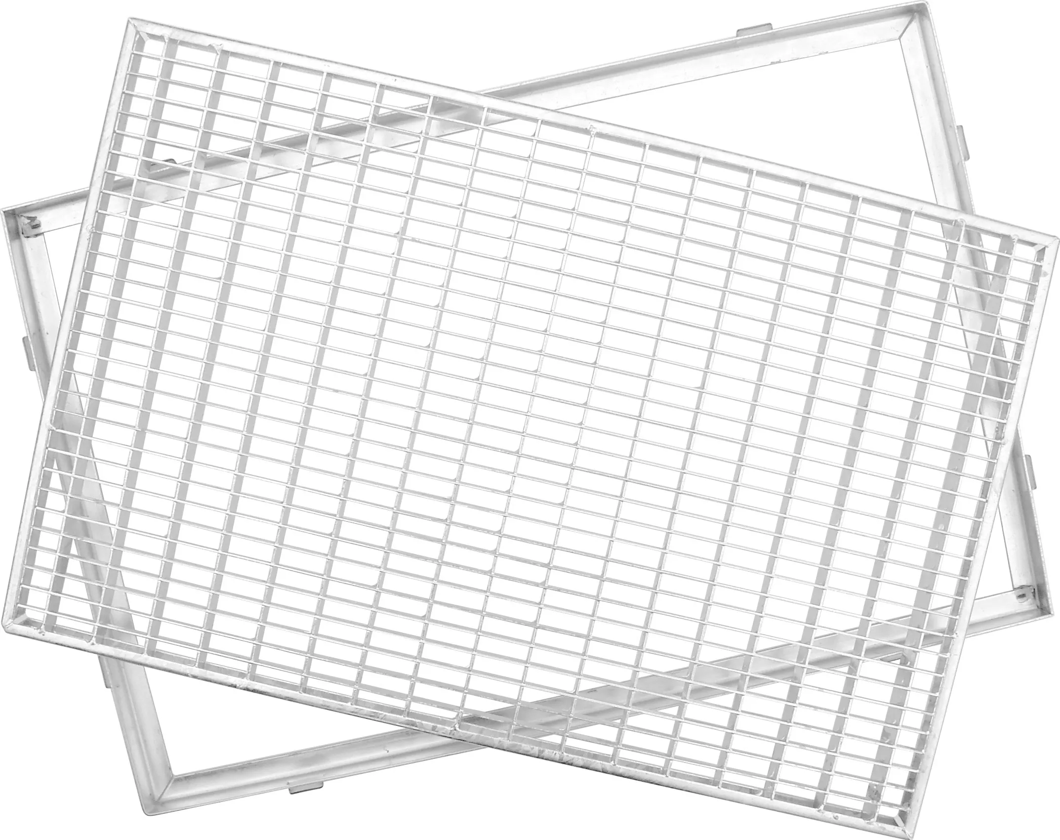 Gitterrost Verzinkt 600x1000 Mm Mit Zarge – Maschenweite 30x10 Mm, Höhe 23 Mm, Begehbar