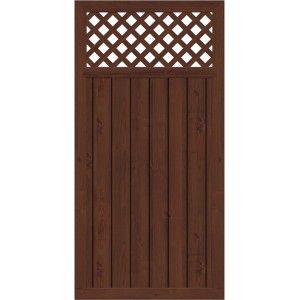 Sichtschutzelement Longlife Riva mit Gitter Nussbaum 180 cm x 90 cm