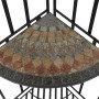 Siena Garden Eckregal Prato, schwarz, mit Mosaik-Optik. Gartenregal aus Eisen, 63x29x142cm.