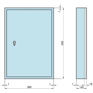 Grauer Basi Schlüsselschrank aus Stahlblech mit Halbzylinder, 150 Haken, zur sicheren Wandmontage.
