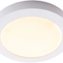 Weiße LED-Deckenleuchte Komplex, 24,7 cm Durchmesser. Schlichtes Design für Wohnräume.