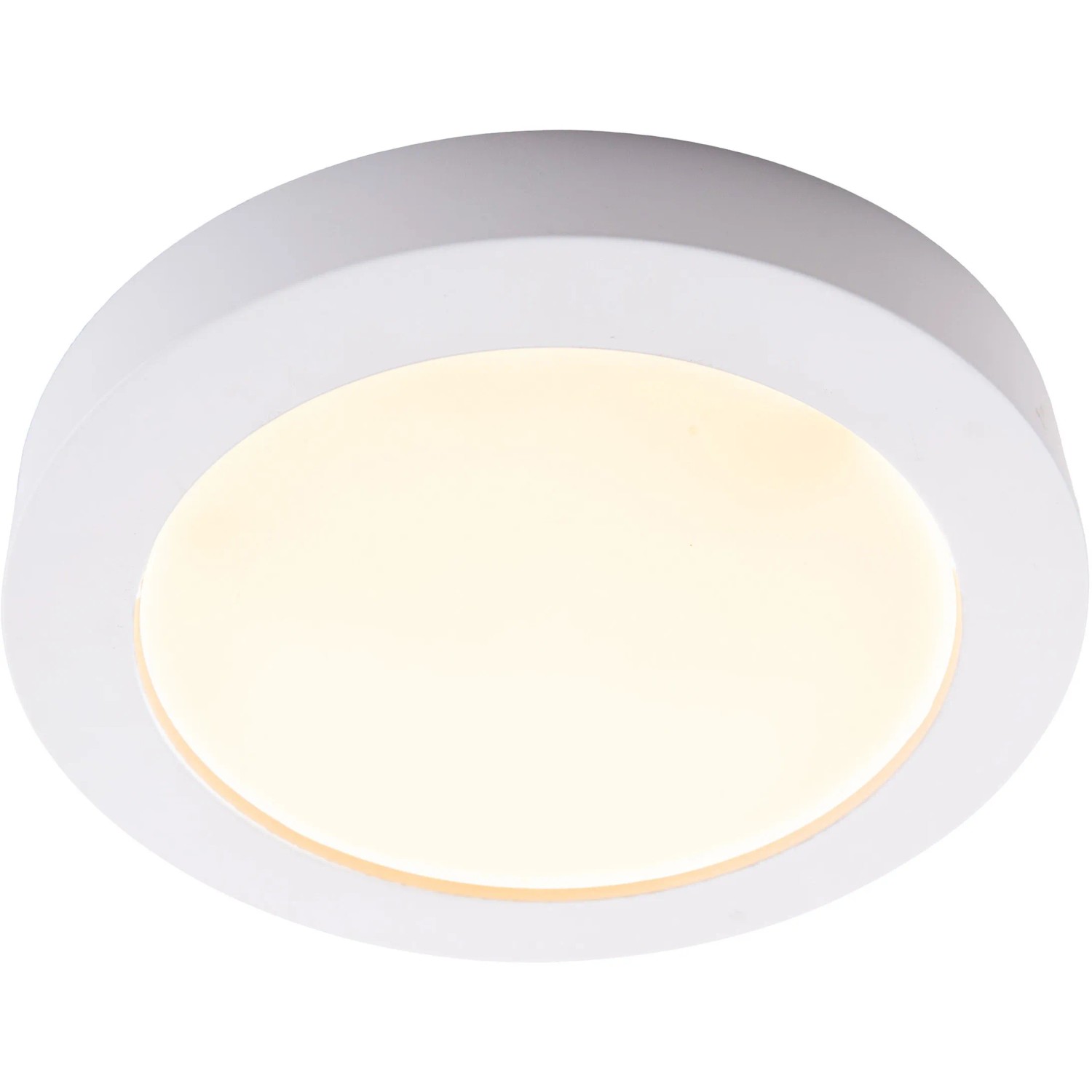 Weiße LED-Deckenleuchte Komplex, 24,7 cm Durchmesser. Schlichtes Design für Wohnräume.