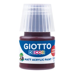 Giotto Decor Acrylfarbe Sepia, 25ml, matte Acrylfarbe für Hobby und Dekoration.