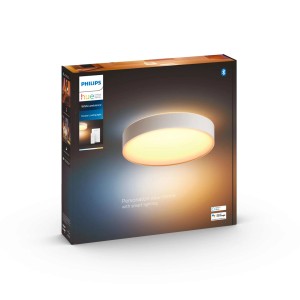 Verpackung der weißen Philips Hue Enrave L Deckenleuchte mit 3.300 lm und Dimmer.
