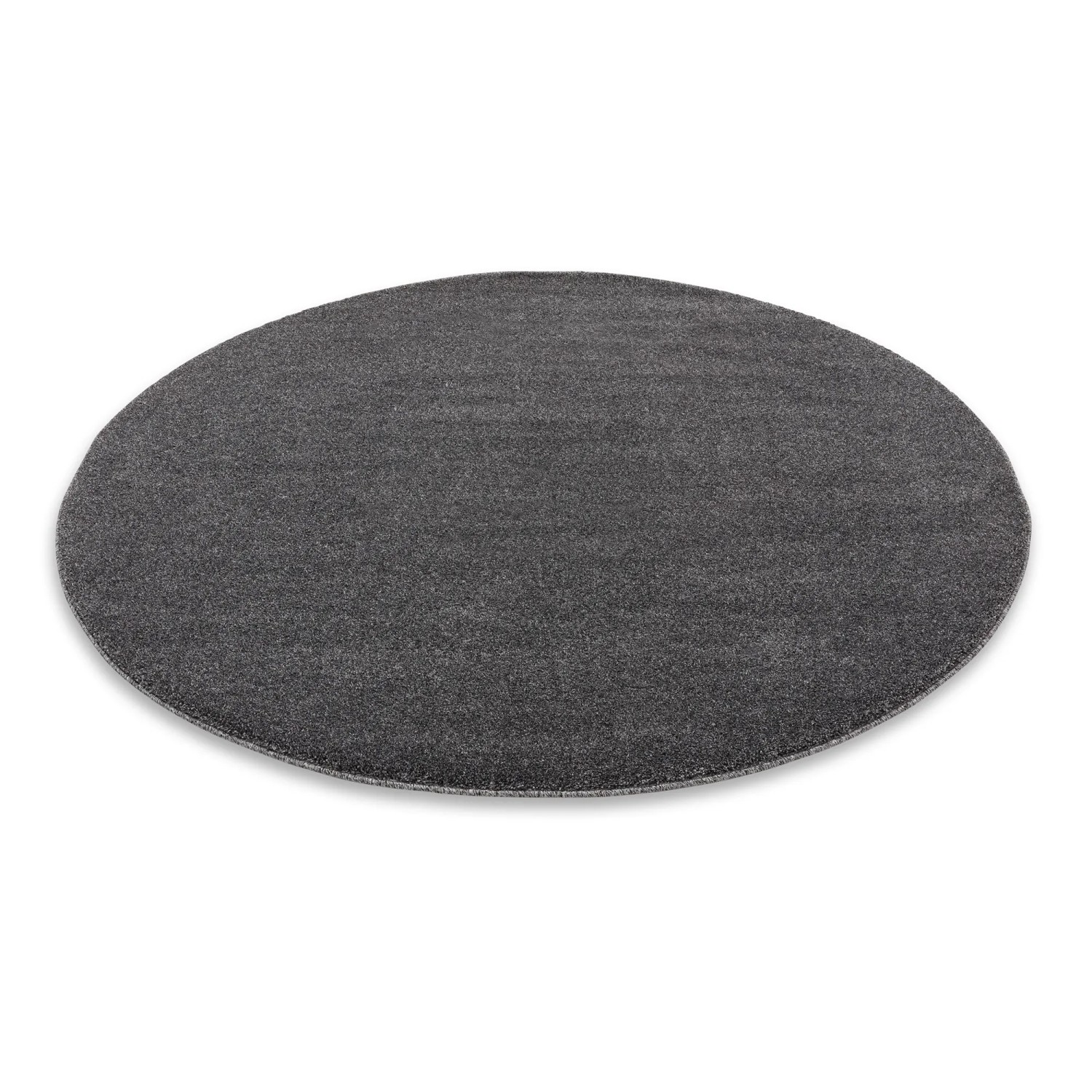 Runder, anthrazitfarbener Schöner Wohnen Teppich Pure (Ø 160 cm).