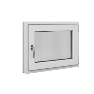 Weißes Roro Basic Kunststofffenster, 80x60 cm, DIN rechts, mit Dreh-Kipp-Funktion und 3-fach Verglasung.