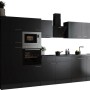 Respekta Küchenzeile Oliver 340 cm in Schwarz mit E-Geräten und Spüle.