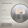 Emke Rund LED Badspiegel 80 cm Spiegel mit Beleuchtung Schwarzer Antibeschlage Uhr Temperatur Dimmbar Neutrales Licht_4