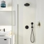 Schwarzes Grohe Precision Thermostat Duschsystem Unterputz mit Vitalio Start 250 Kopf- und Handbrause.