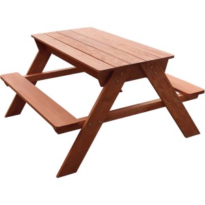 Sunny Dave Picknicktisch: Sand- und Wassertisch aus Holz, 89x89x51 cm, ideal für Spiel & Spaß im Garten.