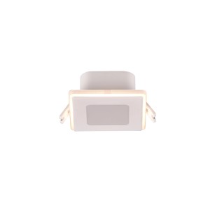 Quadratischer, weiß matter Trio LED Einbaustrahler Nimbus, 8,5x8,5cm. Modern und dezent.
