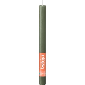 Bolsius Haushaltskerze Rustik Shine in frischem Olivgrün, 27cm Stabkerze für stimmungsvolles Licht.