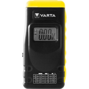 Varta LCD Batterietester in Gelb und Schwarz für diverse Batteriegrößen.