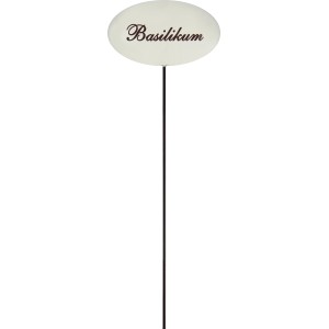 Kräuterstecker Emailleweiß 30 cm Basilikum