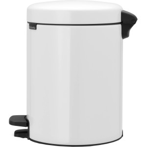 Weißer Brabantia Treteimer NewIcon, 5 Liter. Kompakter Mülleimer mit Pedal.