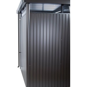 Biohort Regenfallrohr-Set HighLine, dunkelgrau, für Gartenhaus. Wasserablauf mit Fallrohren und Befestigung.