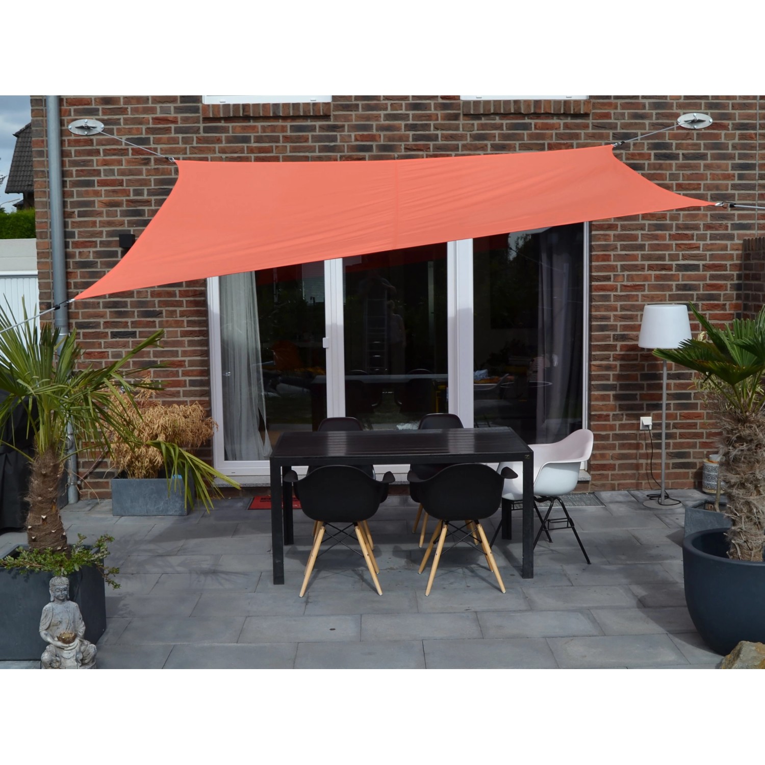 Floracord Vierecksonnensegel Terracotta 250 cm x 300 cm mit Regenschutz