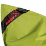 Detailansicht: Grüner Sitting Point Sitzsack Big Foot Scuba mit Logo.
