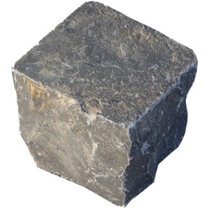 Quadratischer, hellgrauer Basalt Pflasterstein (9x9 cm) für den Garten- und Wegebau.