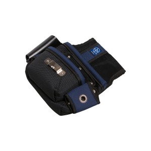 LUX Nageltasche mit 2 Fächern für Arbeitsgürtel, Nylongewebe, blau/schwarz.