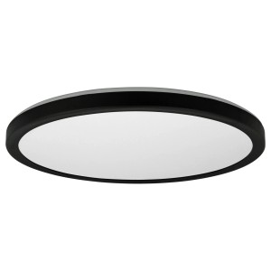Schwarzes, rundes e2 Elektro LED-Panel Twice² Backlight RGB R mit Ø 42 cm für Deckenmontage.