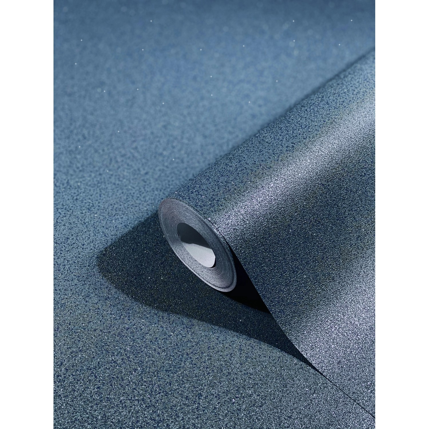 Schöner Wohnen Vliestapete Uni Blau, Rolle. Dekorative Tapete mit feiner Struktur und Glimmer.