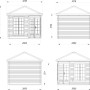 Skizze: Palmako Holz-Pavillon Melanie 280x280cm mit Maßen, inkl. Fußboden.
