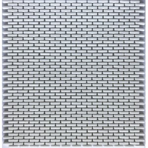 Mosaikmatte Cube 2, weiße Glasmosaikfliesen im Format 27,5x29,7 cm für die Wandgestaltung.