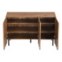 okwish Sideboard mit Wellentüren Wohnzimmer Flur Esszimmer 120x35x80cm Braun_7