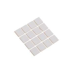 16 selbstklebende, quadratische Filzgleiter (22x22mm) zum Schutz von Böden und Möbeln.