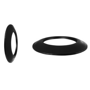 Bertrams Pelletrosette, Ø 80 mm, schwarz pulverbeschichtet, für Kaminöfen.