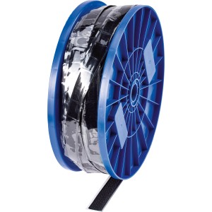 Selbstklebendes Klettband, 20 mm breit, als Meterware auf blauer Spule.