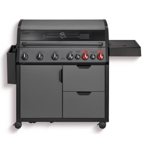Enders Gasgrill Hyde 6 Sikr Turbo: Grill mit 6 Brennern, Seitenkocher und Unterschrank.