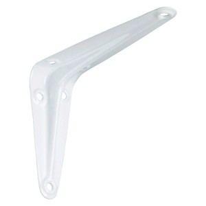 Weiße OBI Konsole Eris, 75x100mm, aus Stahlblech für Regalböden und individuelle Wandregale.