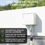 Weißer Aluminium-Lamellenmechanismus des Weide Deluxe Plus Pavillons. Elektrisch verstellbare Lamellen für UV- & Regenschutz.