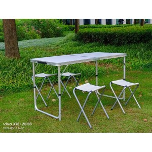 Acamp Camping Sitzgruppe, 5-teilig, mit Tisch und 4 Hockern, ideal für Camping und Outdoor.